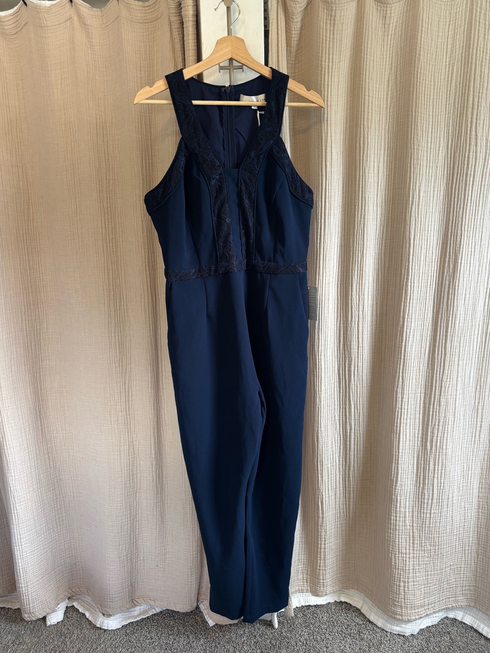 NWT Adelyn Rae Navy Lace Jumpsuit- Large